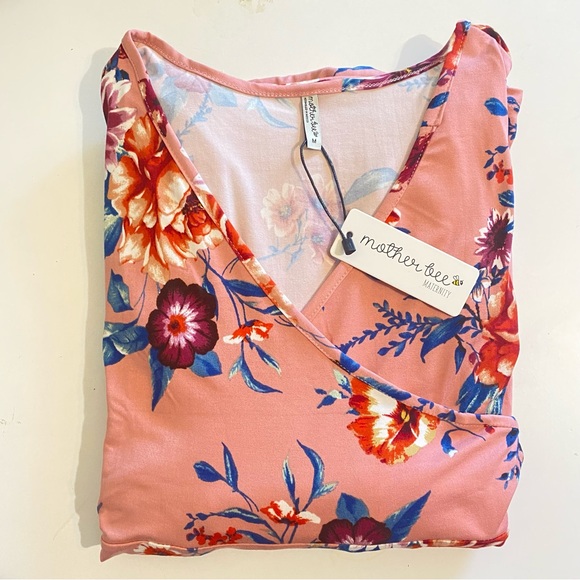 NWT Floral Mauve Maternity and Nursing Dress - Picture 5 of 5